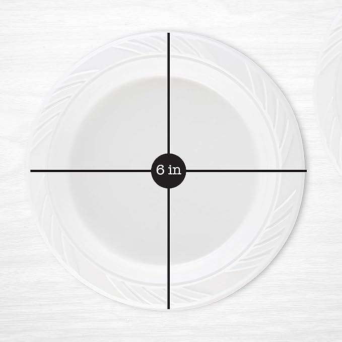 PLASTICPRO 100 Count Disposable 6 Inch White Plastic Dessert Plates