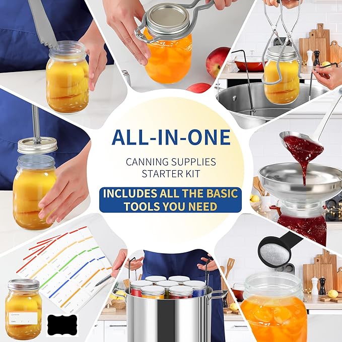Gemfino Canning Supplies Starter Kit with Canning Rack,Canning Kit for Beginners