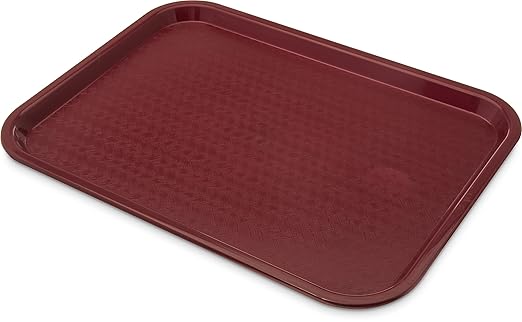 Carlisle FoodService Products CT121661 Café Standard Cafeteria / Fast Food Tray, 12" x 16", Burgundy