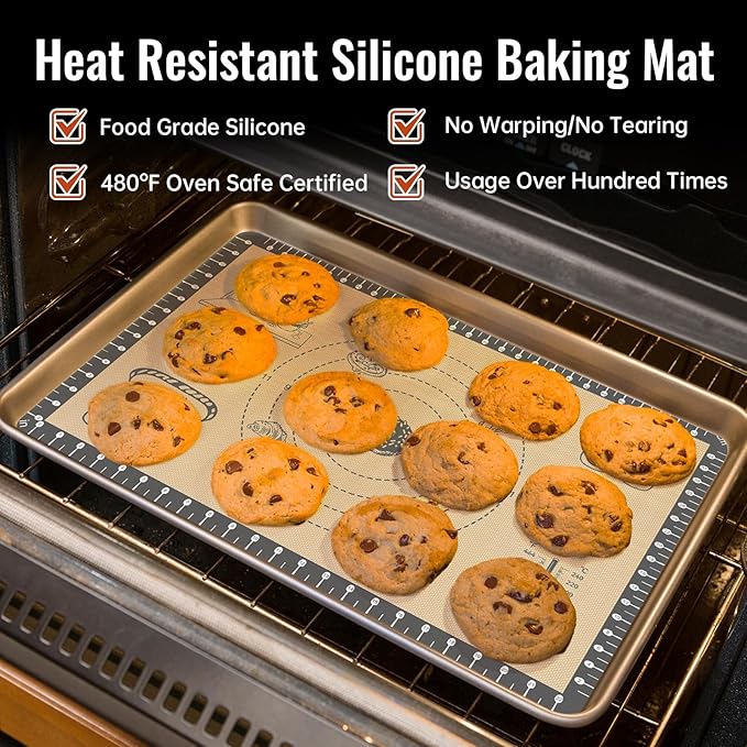 Baking Mat + Silicone Pastry Dough Mat with Measurement