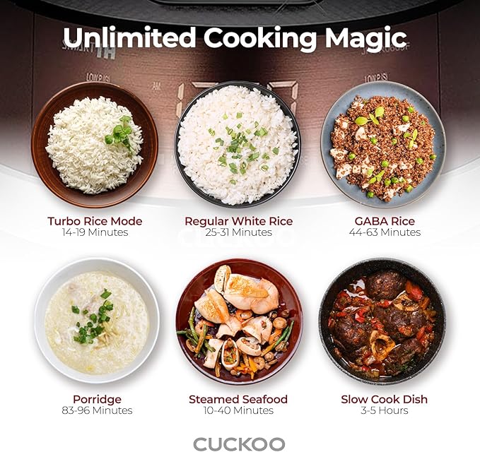 Cuckoo CRP-JHSR0609F Multifunctional and Programmable Electric Induction Heating Pressure Rice Cooker, 3-Language Voice Navigation, Intelligent Cooking Algorithm - 6 Cups, Made in Korea, Brown