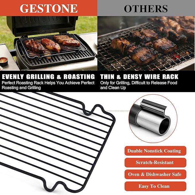 Roasting Rack,Heavy Duty Turkey Rack for Roasting Pan,Oven Roasting Rack Insert for Baking (Rectangular 12in*7.5in)