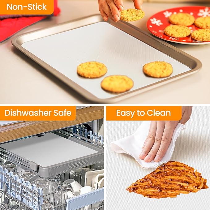 eavy Duty Oven Liners for Electric Stove + Silicone Baking Mat Roll