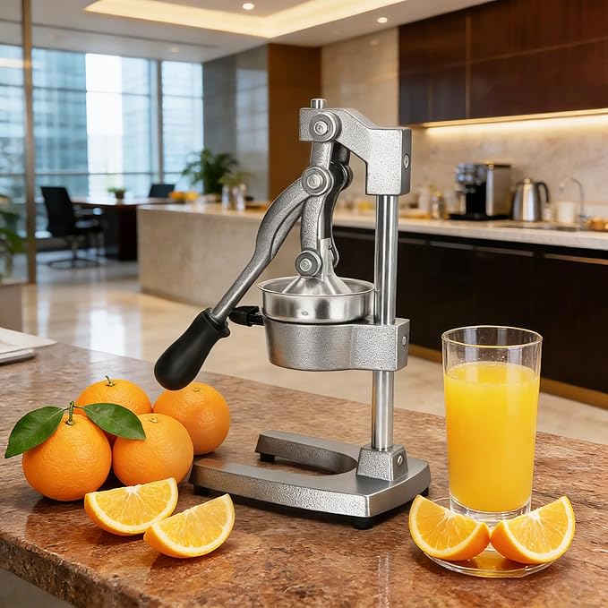 Cast Iron Juicer, Cast Iron Juicer Hand Press Heavy Duty, Peel-Free Juicing, Professional Lemon Orange Pomegranate Squeezer, Effortless, Stable, Easy Clean for Home, Bar, Commercial Use