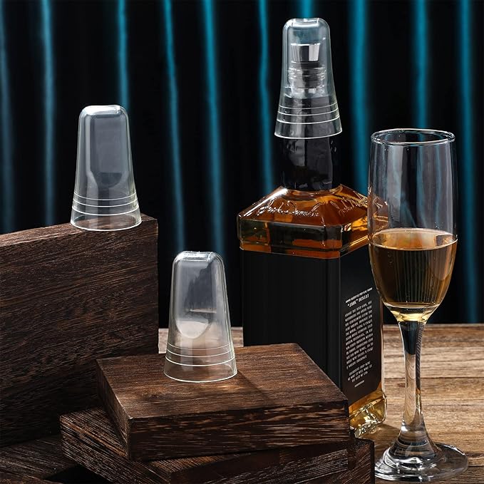 Chengu 100 Pieces Liquor Bottle Toppers for Liquor Pour Bottle Covers Universal Pour Dispenser Bar Dust Translucent Rubber Spout Covers for Home Kitchen Tools Supplies