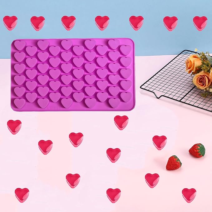 Gummy Candy Molds - 4Pcs Silicone Gummy Hearts Mold, Non-stick and Bpa Free for Mini Candy Chocolate Gummies Baking