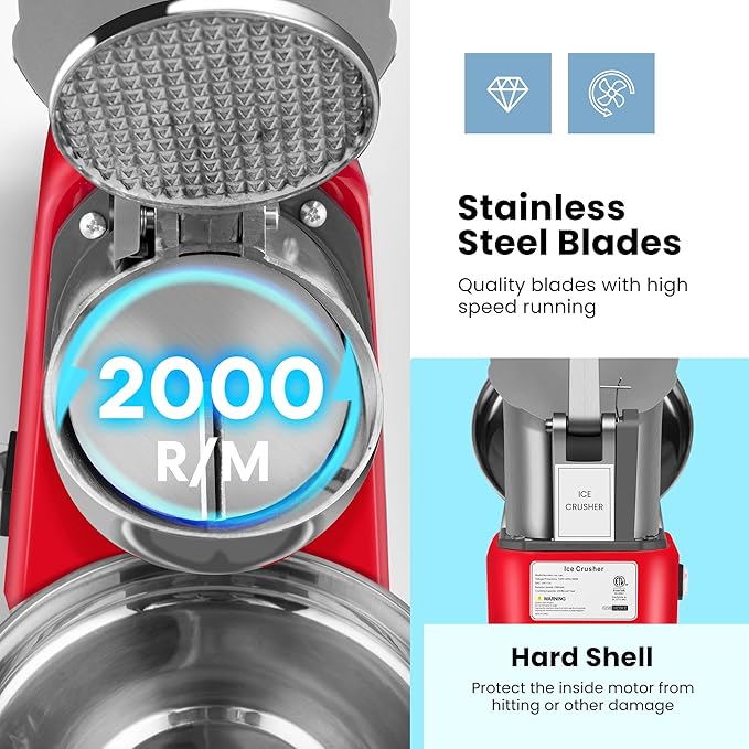 VIVOHOME 6 in 1 Multifunctional Stand Mixer with Electric Ice Crusher Shaver