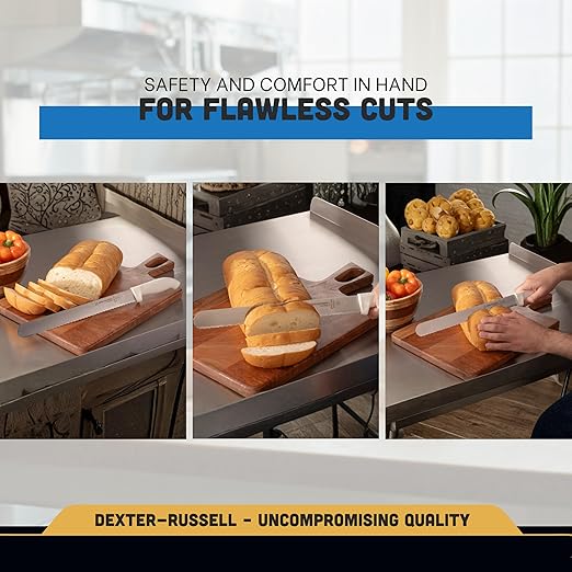 Dexter-Russell SofGrip 12" Scalloped Roast Slicer Knife | 24243 | High-Carbon DEXSTEEL Blade | Non-Slip Soft Rubber Grip Handle | NSF Certified, Stain-Free, Made in USA