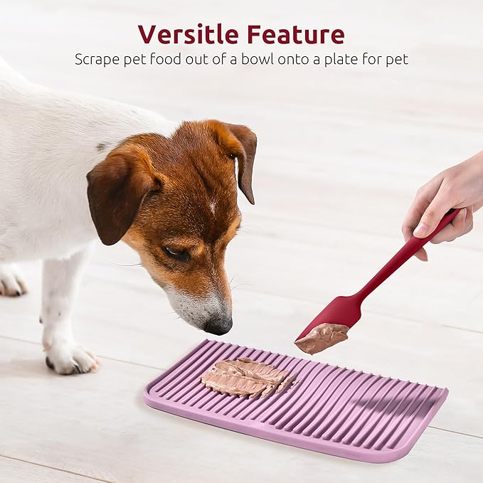 U-Taste Small Mini Silicone Spatula: 9×2inch 600ºF Heat-Resistant Food-Grade Jar Scraper for Kitchen Use, Non-Stick Seamless Flexible Baking Utensil for Mixing, Scraping Jam in Bowl or Cup (Red)