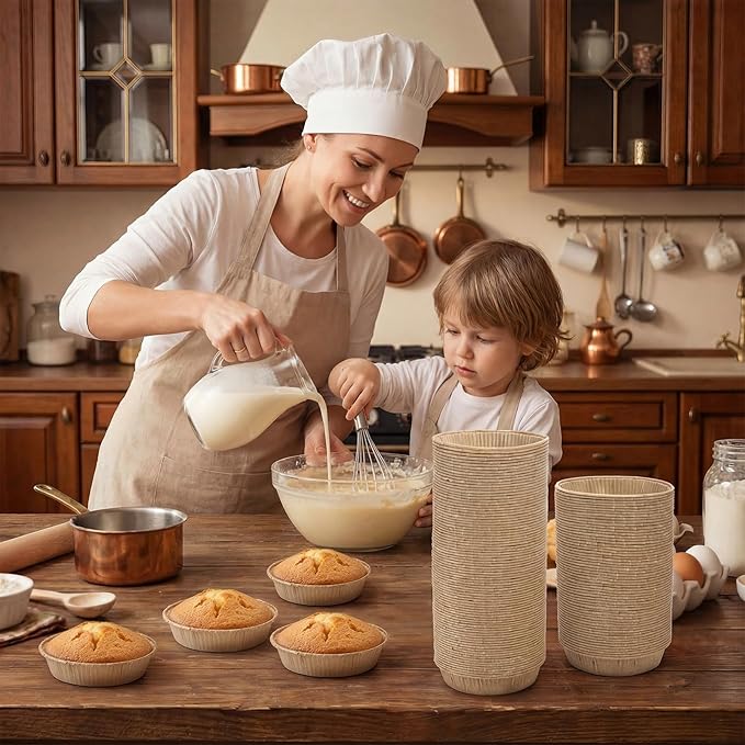 SOUJOY 200 Pcs Paper Mini Tart Pans for Baking, 4 Inch Disposable Pie Tins, Non-stick Pie Pans for Individual Small Quiche, Cakes, Cinnamon Rolls, Desserts, Oven Microwave Air Fryer Safe