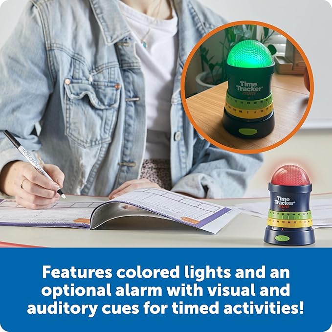 Learning Resources Time Tracker Mini Visual Timer, Classroom Timer, Hand Washing Timer, Auditory and Visual Cue, Ages 3+