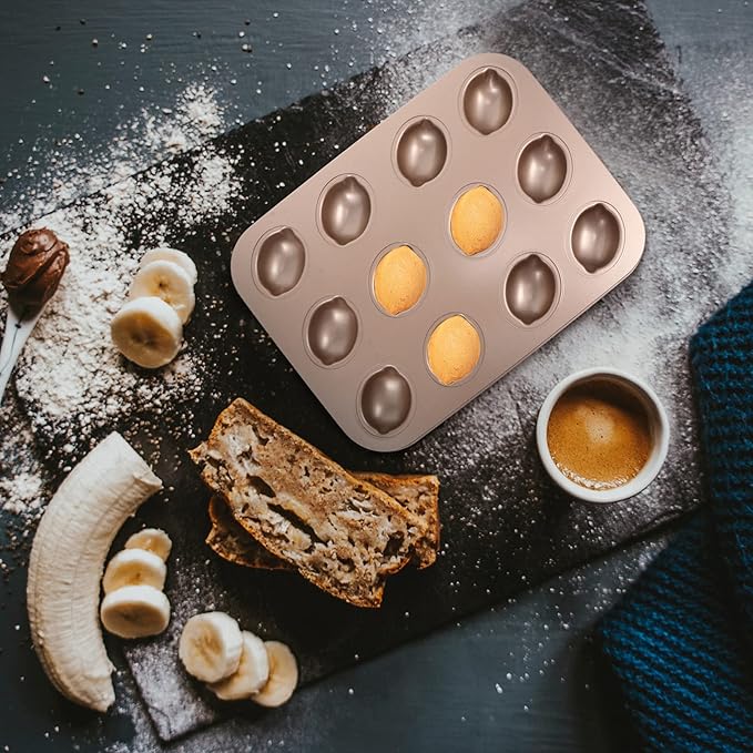 Cake Tin， Non-Stick Cake Mould, Baking Tools Baking Mold,Cake Mould,Baking Nonstick Baking Pan Metal Lemon Shape Bakeware Dish 12- Cup Non- Toxic Fondant Cookie Chocolate Mold Tray for Cupcake Jelly D