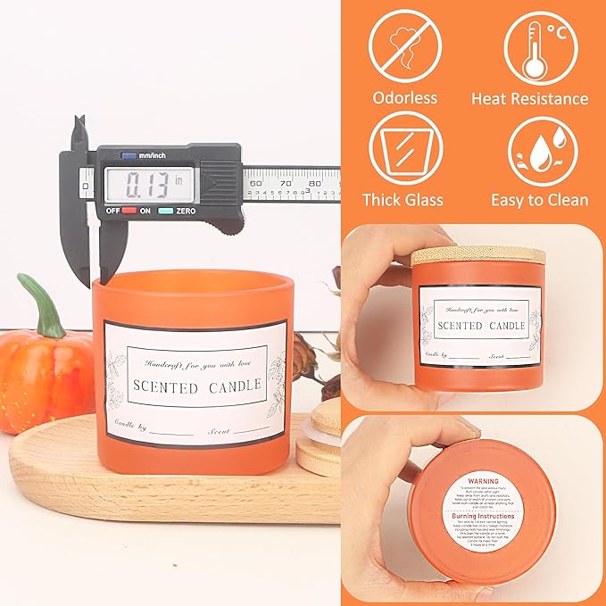 MILIVIXAY 20 Pack 4 OZ Fall Candle Jars with Lids and Candle Making Kits - Bulk Small Empty Candle Jars for Making Candles - Spice, Powder Containers.