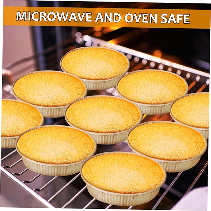 200pcs Madeleine Pan Mini Tart Pans for Baking Round Bottom Tart Trays Oven Microwave Safe Non-stick Cups