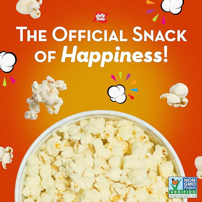 Jolly Time Jalapeño Butter, Microwave Popcorn with Just the Right Heat, 3oz Sharing Bag, 6 Bags Per Carton (Jalapeño Butter, 3 Ounce (Carton of 6))