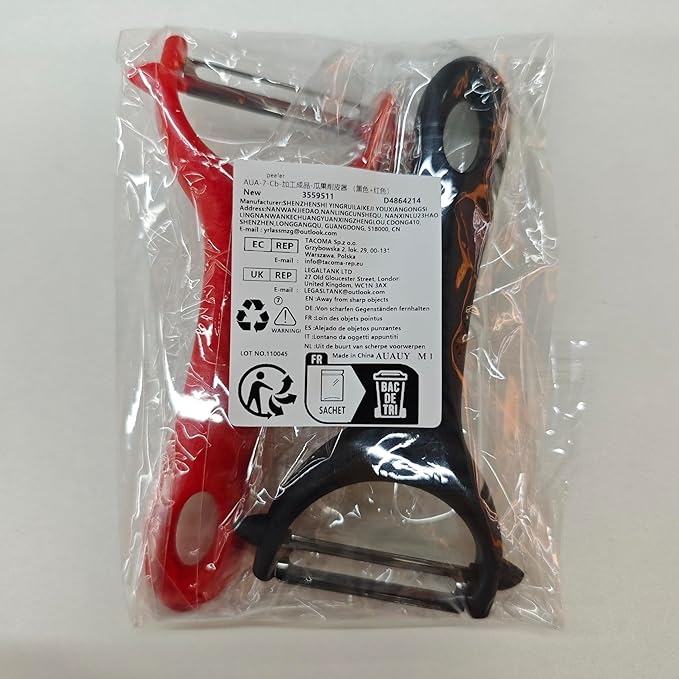 AUAUY 2Pcs Potato Peeler, Y-Shaped Swivel Vegetable Peeler, Fruit Peeler for Kitchen, Non-Slip Y Peeler, Ergonomic Handle Sharp Blade Stainless Steel Peeler, Veggie Peelers for Kitchen(Black+Red)