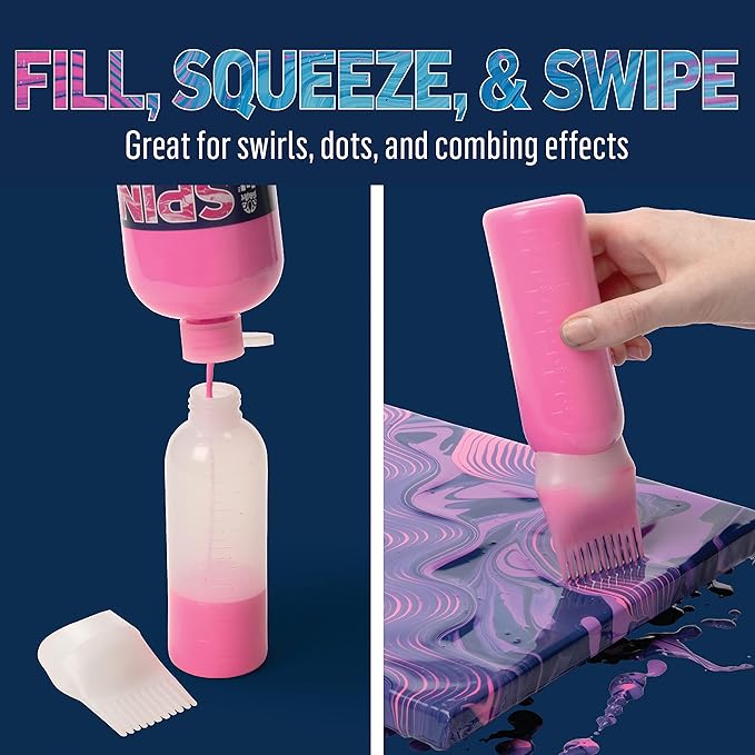 FolkArt Drizzle Combing Squeeze Bottle Set, Durable Tools for DIY Paint Pouring Arts and Crafts Projects, 50825