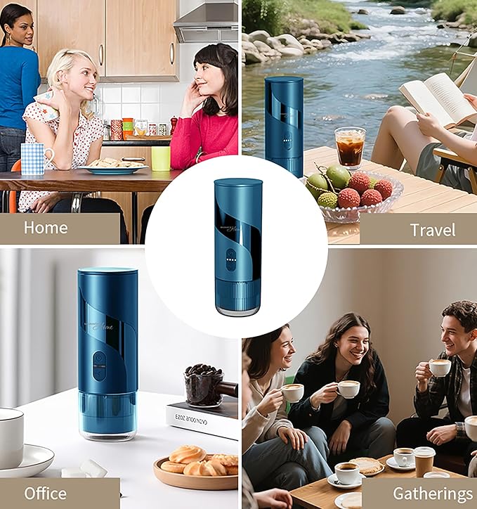 Magnavox HOME Portable Espresso Coffee Maker (Grounds or Pods) with Fast Brew Technology & Single Touch Control, Ideal for Offices or Travel