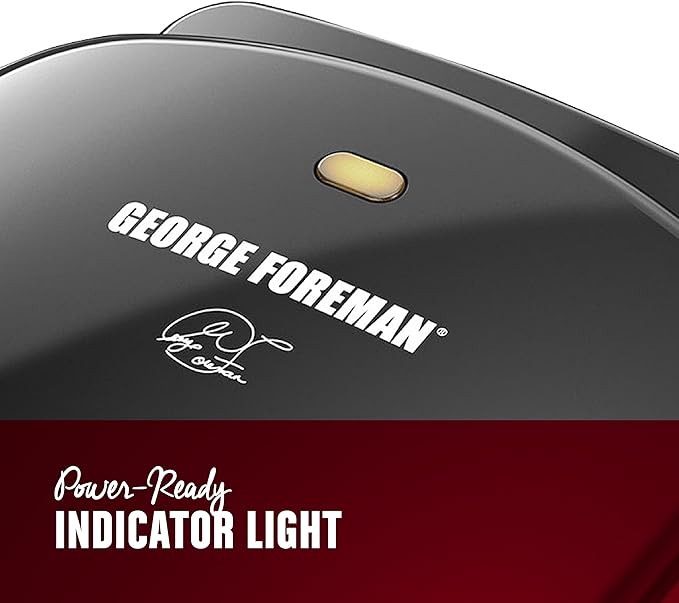 George Foreman 2-Serving Classic Plate Electric Indoor Grill and Panini Press,Black,Small Compact Size,GR10B,(Pack of 2)