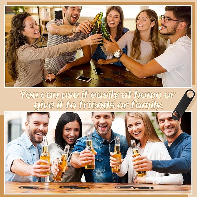 30 Pcs Flat Bottle Opener 4.9x 1.18 inches Black Stainless Steel Beer bottle Openers Heavy Duty Bar Blade Solid Bottle Cap Opener Funny Bartender Bottle Opener for Restaurant Party Supplies