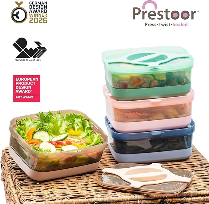 Adult Lunch Box 25.5oz 3 Cups Leakproof Salad and Meal Prep Container Twistlock Lid Reusable BPA-Free Microwave and Dishwasher Safe for Work Lunch (Brown)
