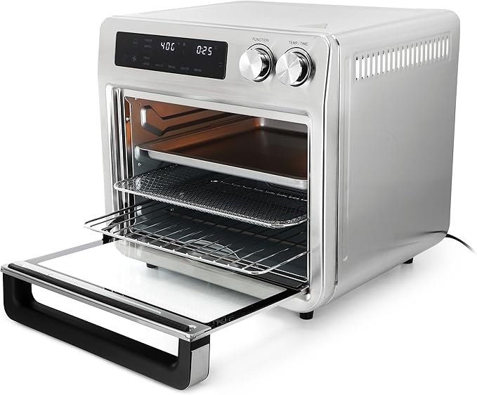 MegaChef 25 Quart Digital Electric Multi-Function Air Fryer and Counter Top Oven with Broil, Bake & Toast