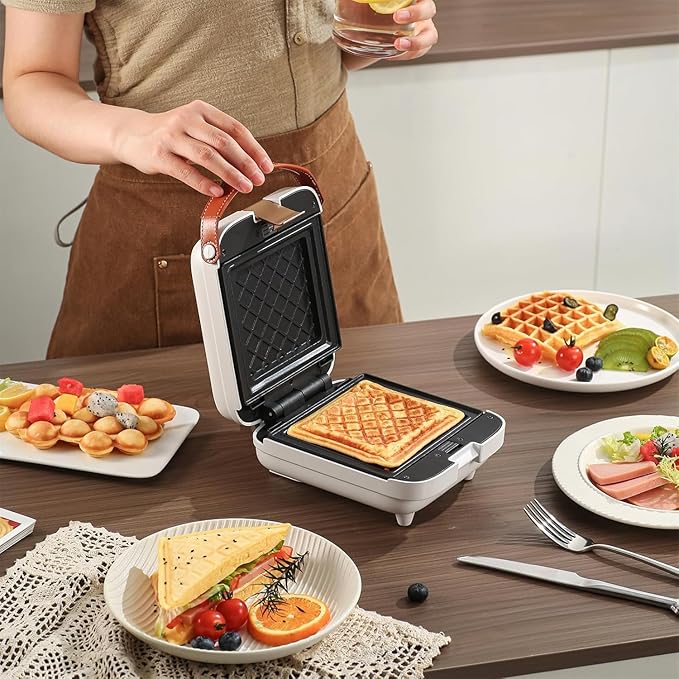 3 in 1 sandwich maker egg bubble waffle iron maker Intelligent temperature control pancake maker with removable plates Indicator Lights panni press for Afternoon tea breakfast dessert