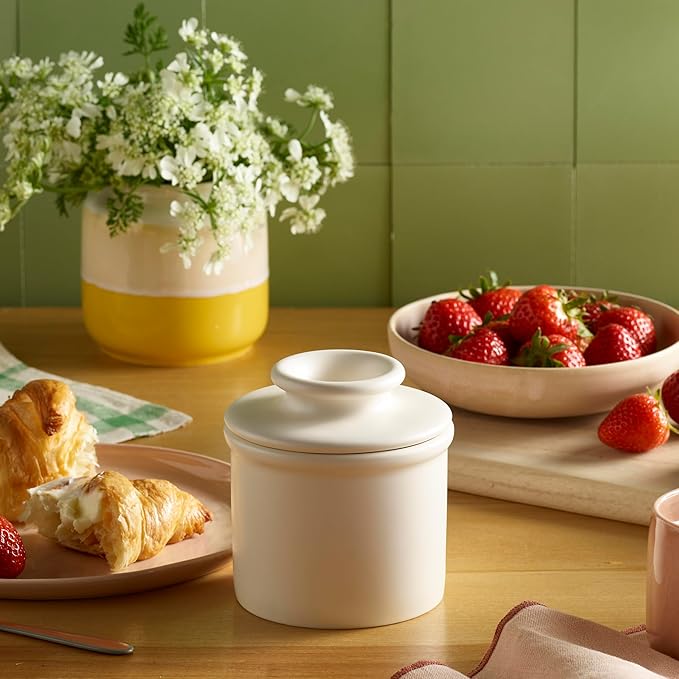 Butter Bell - The Original Butter Bell Crock by L. Tremain, a Countertop French Ceramic Butter Dish Keeper for Spreadable Butter, French Ceramic Butter Dish Keeper, Specialty (Ivory Matte)