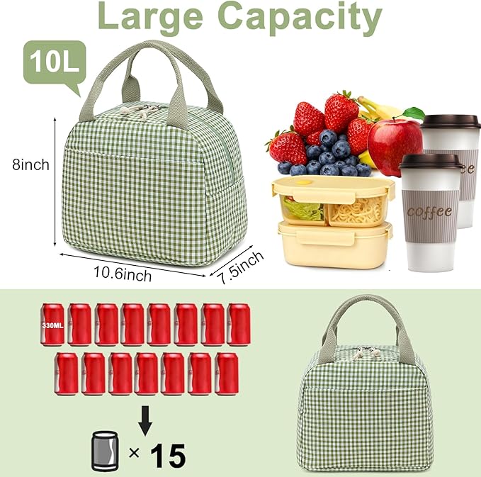 Bluboon Lunch Box for Women Cute Lunch Bag Reusable Insulated Lunch Bags Large Capacity Lunchbox Cooler for Work Picnic or Travel
