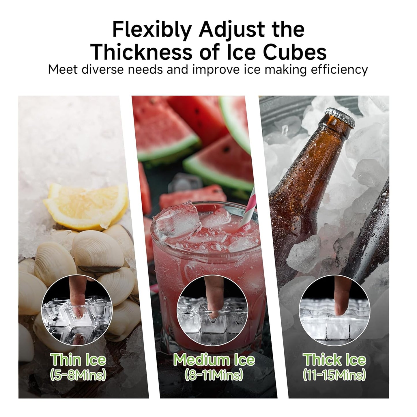 Real Relax Commercial Ice Machine, 270LBS/24H ETL Approval Under Counter Ice Maker Machine, 48LBS Ice Storage Capacity, Auto Self-Cleaning, LCD Display, with Ice Scoop for Party Bars