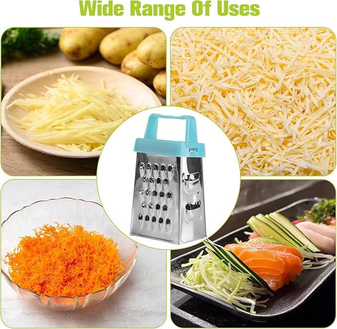 9PC Mini Cheese Grater, Box Grater and Multi Functional Vegetable Slicer for Vegetable Grater Food Shredder Lemon Zester Kitchen Small Graters, Kitchen Tools for Cheese Gingers Potatoes