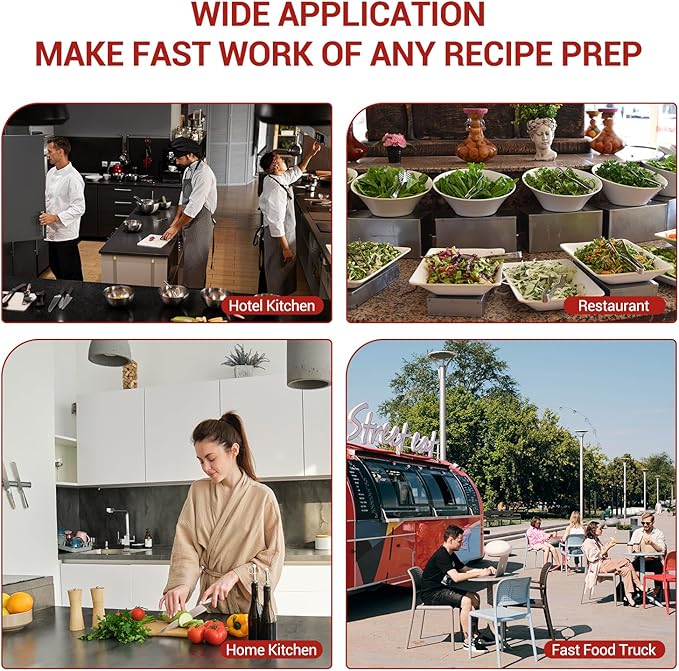 16 QT Commercial Electric Food Processor,1400W Stainless Steel Food&Vegetable Processors, Multi-Functional Chopper Meat Grinder Machine with Blade, Gloves, Brush, for Commercial Kitchens Restaurants