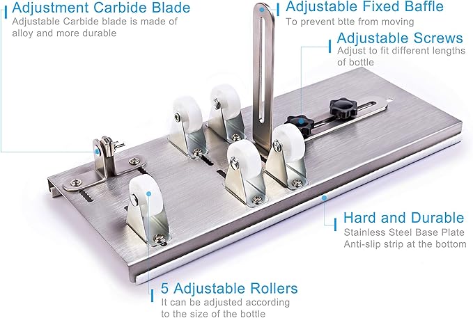 Glass Bottle Cutter, Upgraded Bottle Cutting Tool Kit, DIY Machine for Cutting Wine, Beer, Liquor, Whiskey, Alcohol, Champagne, Bottle Cutter for Round Bottle by Camdios