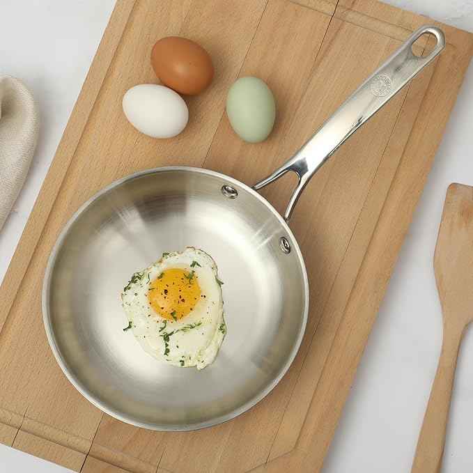 Martha Stewart Castelle 8" Stainless Steel Frying Pan Non Toxic Fry Pan Skillet
