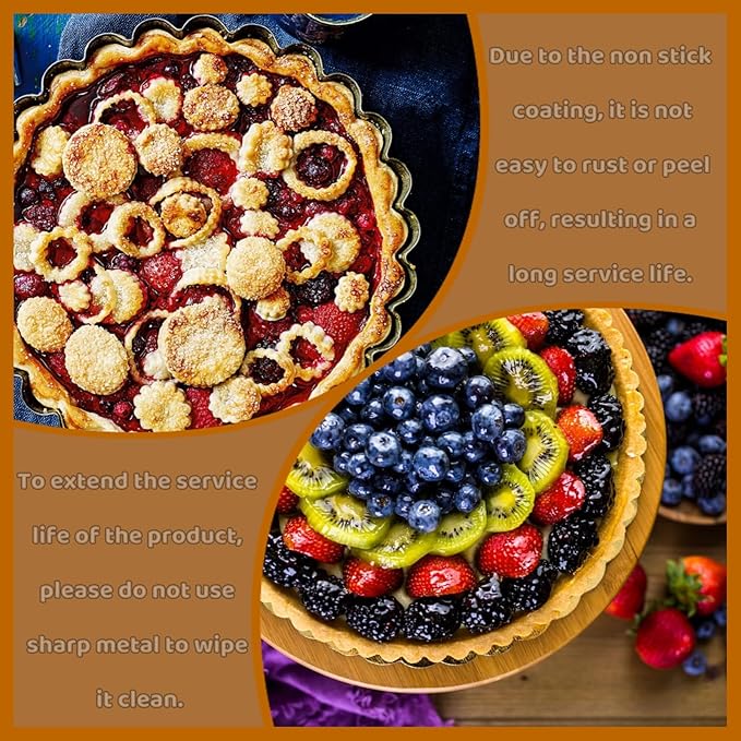 12 Pack Mini Tart Pans, 4.72 Inch Tart Pan with Removable Bottom, Mini Tart Pans for Baking Nonstick Quiche Pan Heavy Duty Fluted Side for Pies Mousse Cakes Dessert