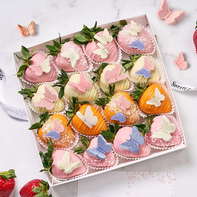 JOERSH 3PCS Mini Butterfly Fondant Mold, Cute Butterfly Fondant Silicone Mold for Chocolate, Cupcake Topper, Cake Decoration, Candy Craft, Dessert Decor