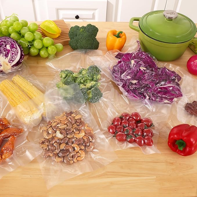 Moretoes Vacuum Sealer Bags for Food, 6 Pack 3 Rolls 11" x 20' and 3 Rolls 8" x 20' Food Saver Bags, Commercial Grade Bag Rolls, BPA Free, Customized Size Bag for Sous Vide Cooking or Meal Prep