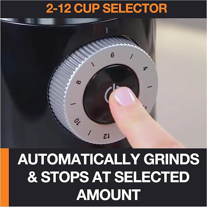 KRUPS Precision Burr Coffee Grinder: 12 Settings, 8 oz Capacity for Drip, French Press, Espresso, Pour Over, Cold Brew - Stainless Steel, 110W, Auto-Stop, Easy Clean - Coffee Grinders for Home Use