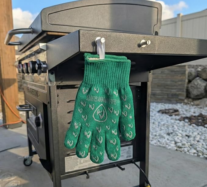 Grill Armor Oven Gloves with Fingers – 932°F Heat, Fire & Cut Resistant Mitts for BBQ, Grill, Cooking, Grilling, Baking, Smoker & Fire Pit