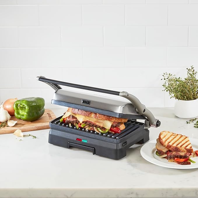 Cuisinart Griddler® Indoor Grill & Panini Press, Dishwasher-Safe Nonstick Cooking Plates, Stainless Steel, GR-11NAS