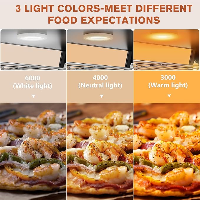 Whalefall Countertop Food Warmer with top Holder, 35 inch Commercial Food Warming Cabinet, tri-Color Lighting, w/Thermometer and Adjustable Thermostat for Cafeteria Kitchens Restaurants