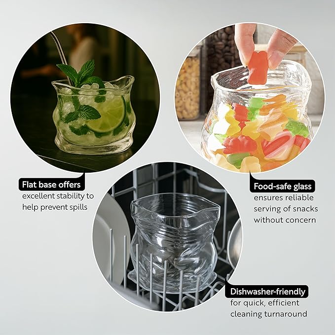 Restaurantware 12 Ounce Glass Milk Carton 1 Reusable Milk Carton Creamer - Durable Serve Cream Milk or Juice Clear Glass Mini Milk Carton Dishwasher-Safe For Homes or Restaurants