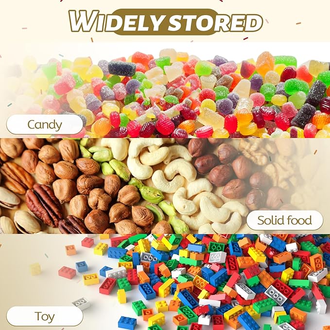 Woozettn Plastic Candy Jar,Hexagon Cookie Jars for Kitchen,Clear Hexagonal Containers with Lids for Dry Food,Candy,Snacks,Cookies,Craft,Laundry Pod(1 Pcs)