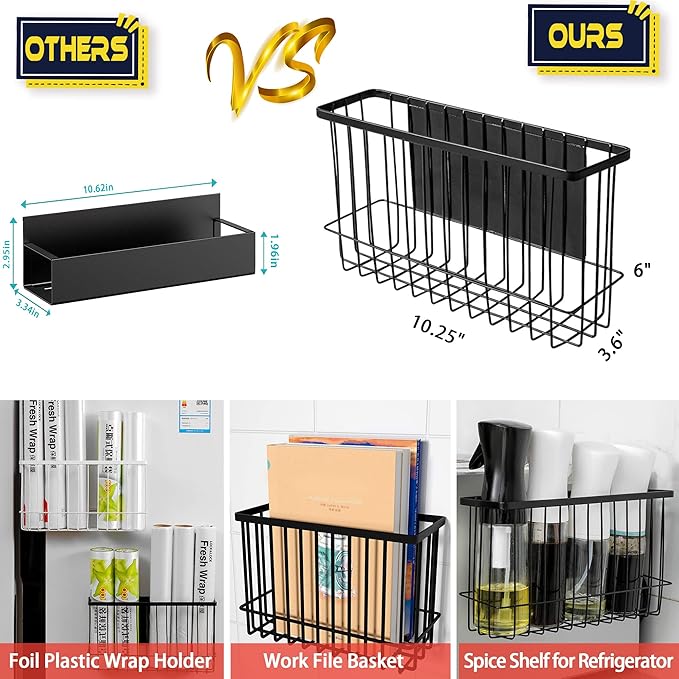 Buyyyit Magnetic Basket Shelf Fridge Bin Holder Laundry Room Organization Home Storage Class Office School