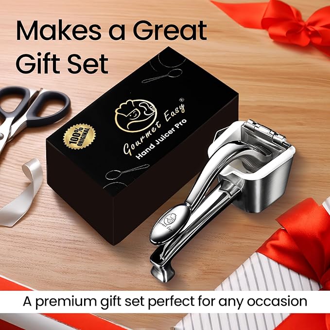 Stainless Steel Lemon Squeezer, Heavy-Duty Orange Juicer, Durable Hand Press Citrus Juicer, Portable Lime Squeezer, Rust-Free, Easy to Clean, Ideal for Kitchen & Bar, 5-Year Warranty