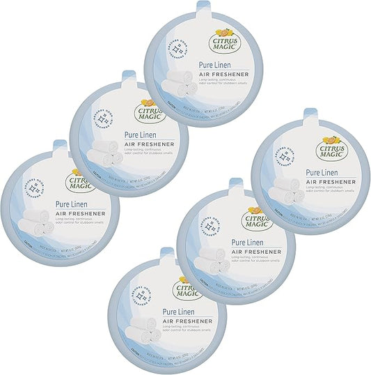 Citrus Magic Odor Absorbing Solid Air Freshener, Pure Linen, 8-Ounce, Pack of 6