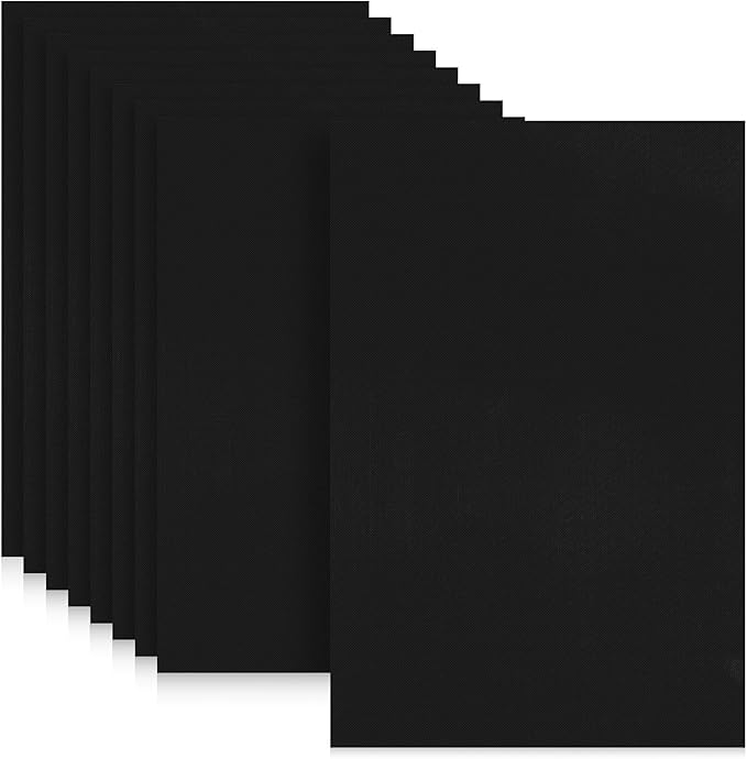 PRETYZOOM 9pcs Non-stick Oven Liners Baking Mats 60x40cm Black Reusable Grill Roaster Liners for Gas Stove Oven Bottom Protection Cooking Mat
