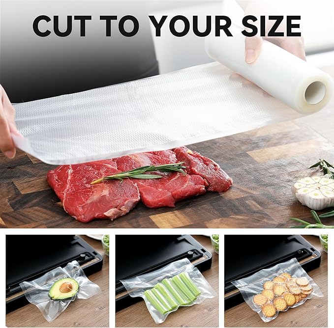 Wevac Vacuum Sealer Bag Rolls, 11"x16' (2 Rolls), Heavy Duty Food Storage for Sous Vide, Freezer, Meal Prep, Keep Food Fresh Longer