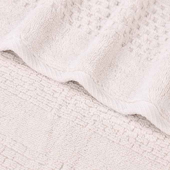 Superior Playa Zero Twist Cotton Medium Weight Small Towels, for Kitchen, Bathroom, Shower, Spa, Plush, Quick Dry, Ultra-Soft Essentials, Waffle Textured, Face Towels Washcloths, Set of 12, Silver