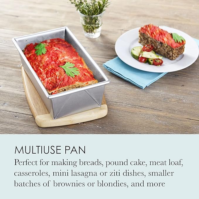 Chicago Metallic Loaf Pan, Commercial II, 1-Pound | Uncoated | Traditional | Pack of 2